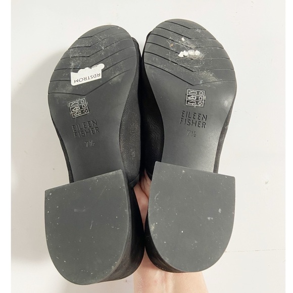 Eileen Fisher Fala Tumbled Leather Block Heel Mule size 7.5 - Picture 8 of 10